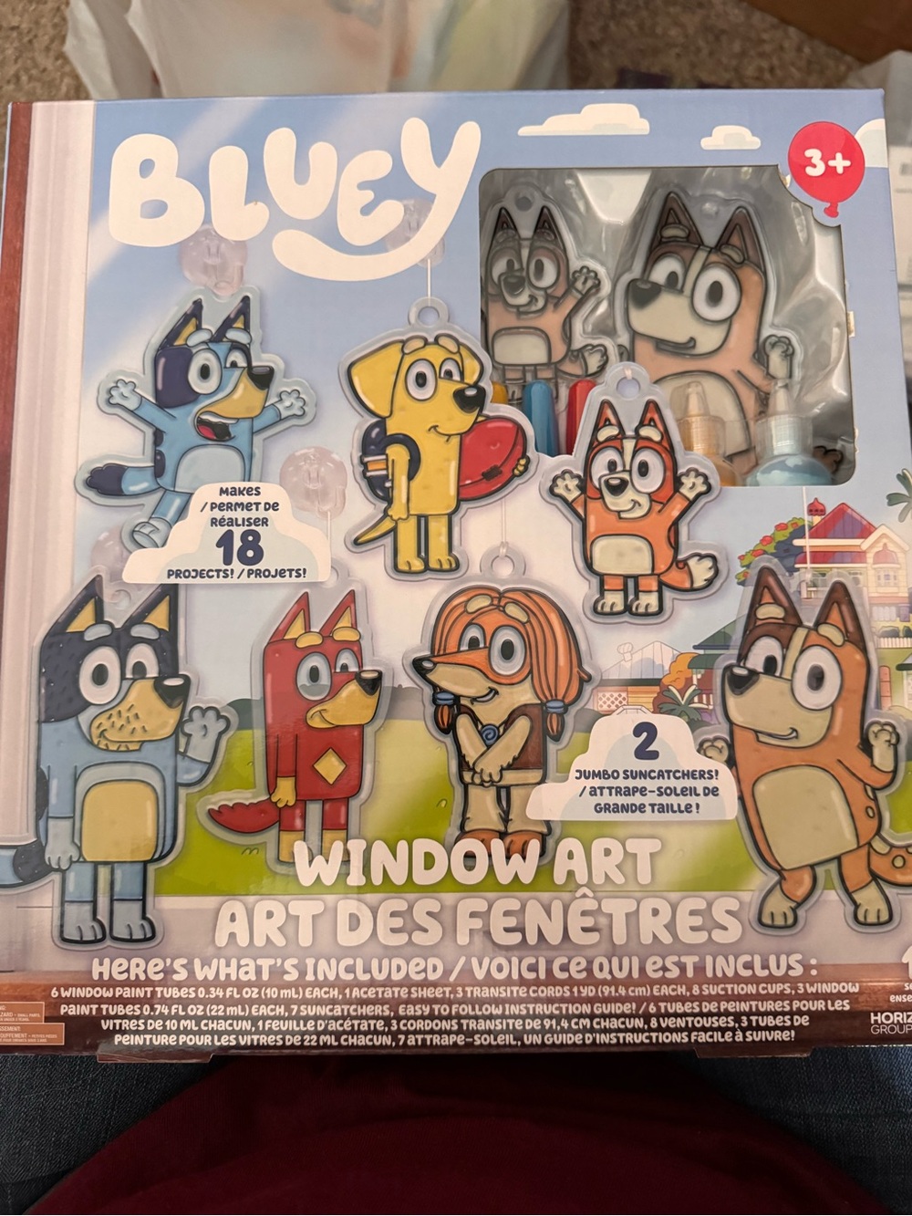 Bluey Window Art Kit - Blue, Yellow, Red Characters